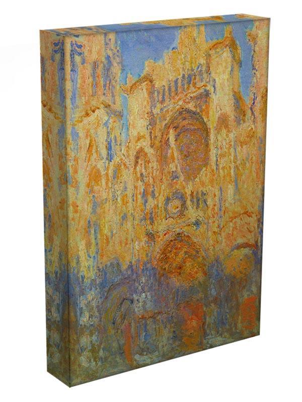 Rouen Cathedral Facade at Sunset by Monet Canvas Print & Poster - Canvas Art Rocks - 3