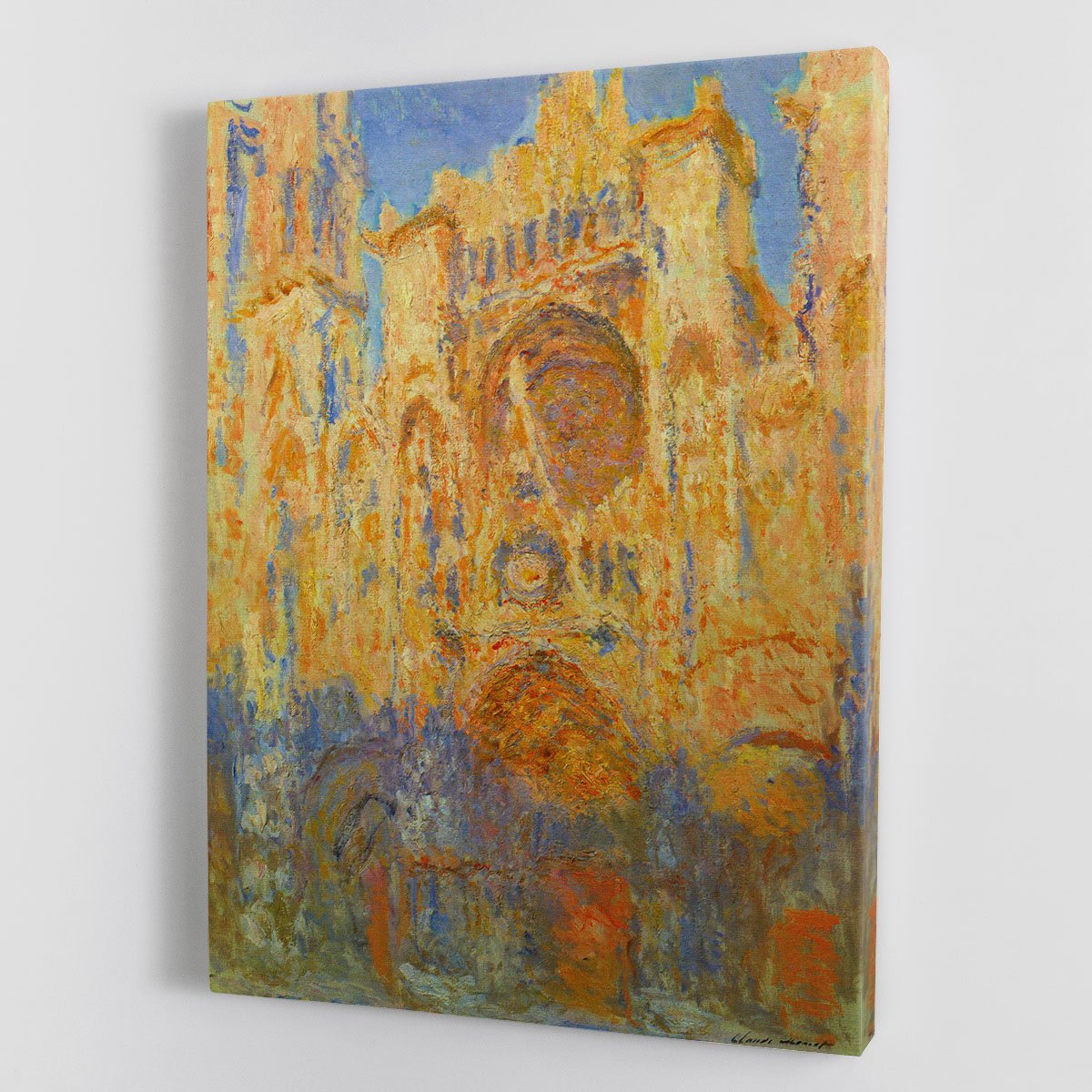 Rouen Cathedral Facade at Sunset by Monet Canvas Print or Poster
