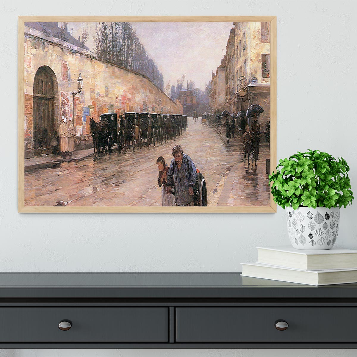 Rue Bonaparte by Hassam Framed Print - Canvas Art Rocks - 4