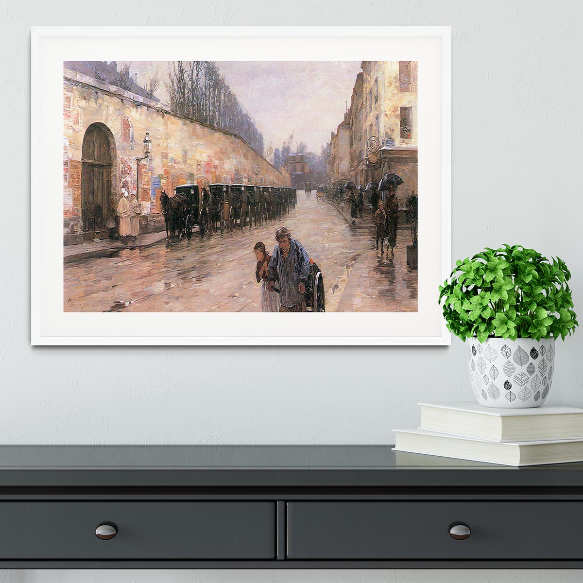 Rue Bonaparte by Hassam Framed Print - Canvas Art Rocks - 5