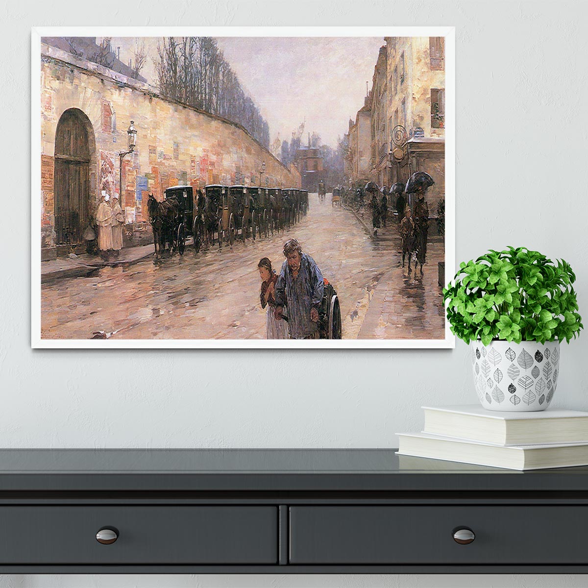 Rue Bonaparte by Hassam Framed Print - Canvas Art Rocks -6