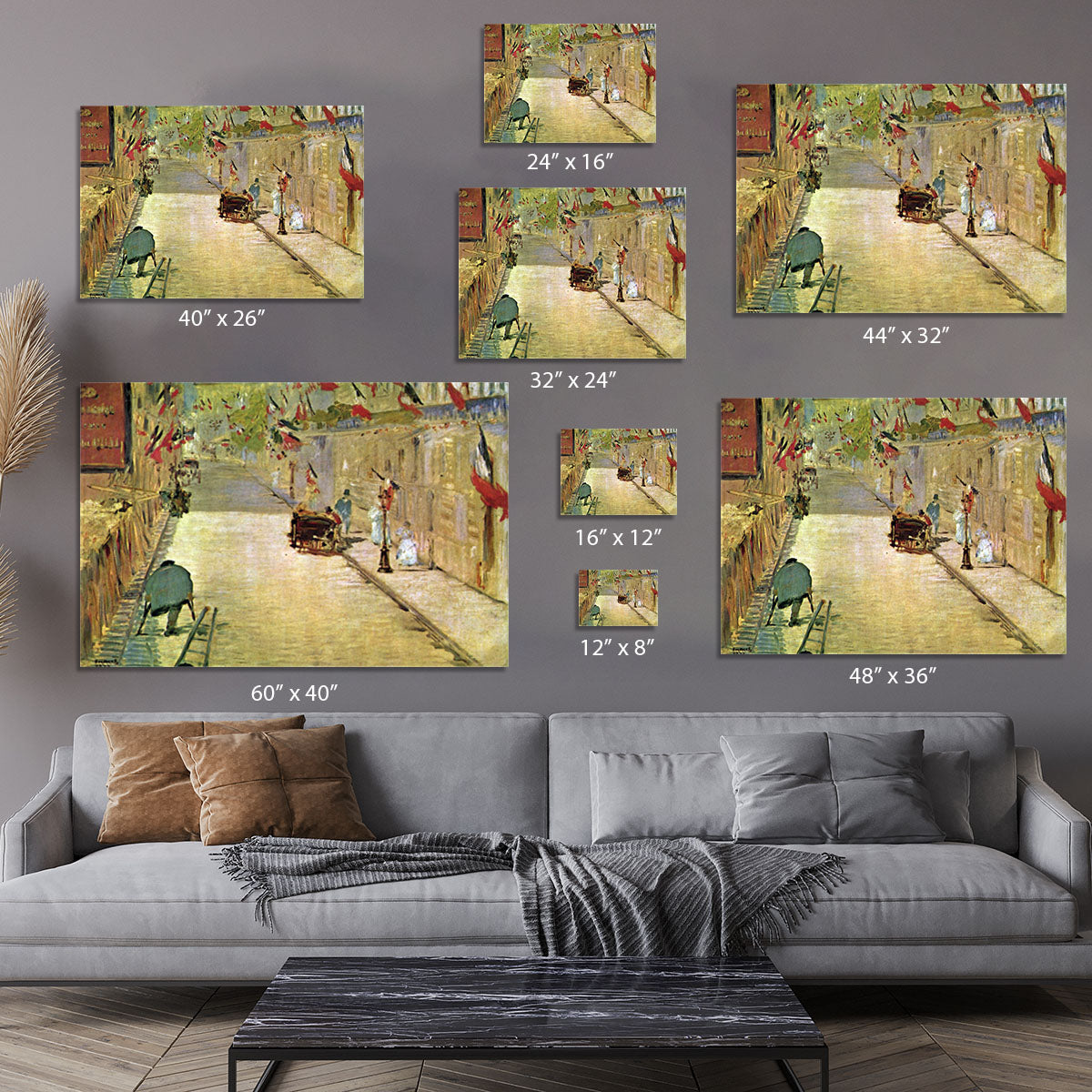 Rue Mosnier with Flags by Manet Canvas Print or Poster - Canvas Art Rocks - 7
