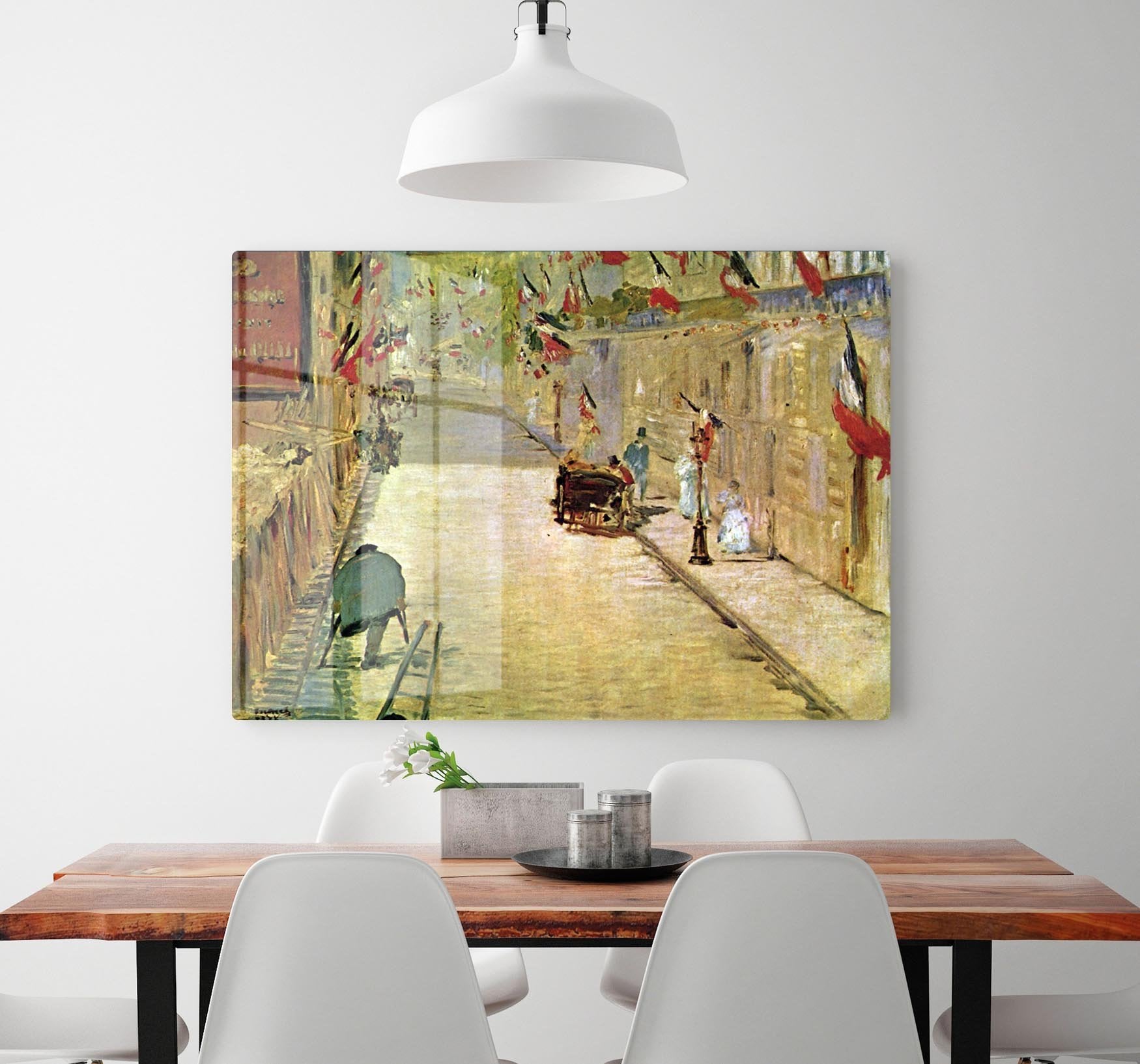 Rue Mosnier with Flags by Manet HD Metal Print