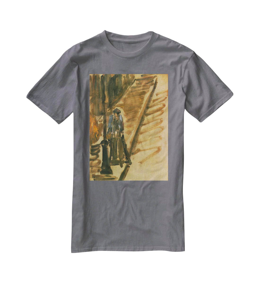 Rue Mossnier with Knife Grinder by Manet T-Shirt - Canvas Art Rocks - 3