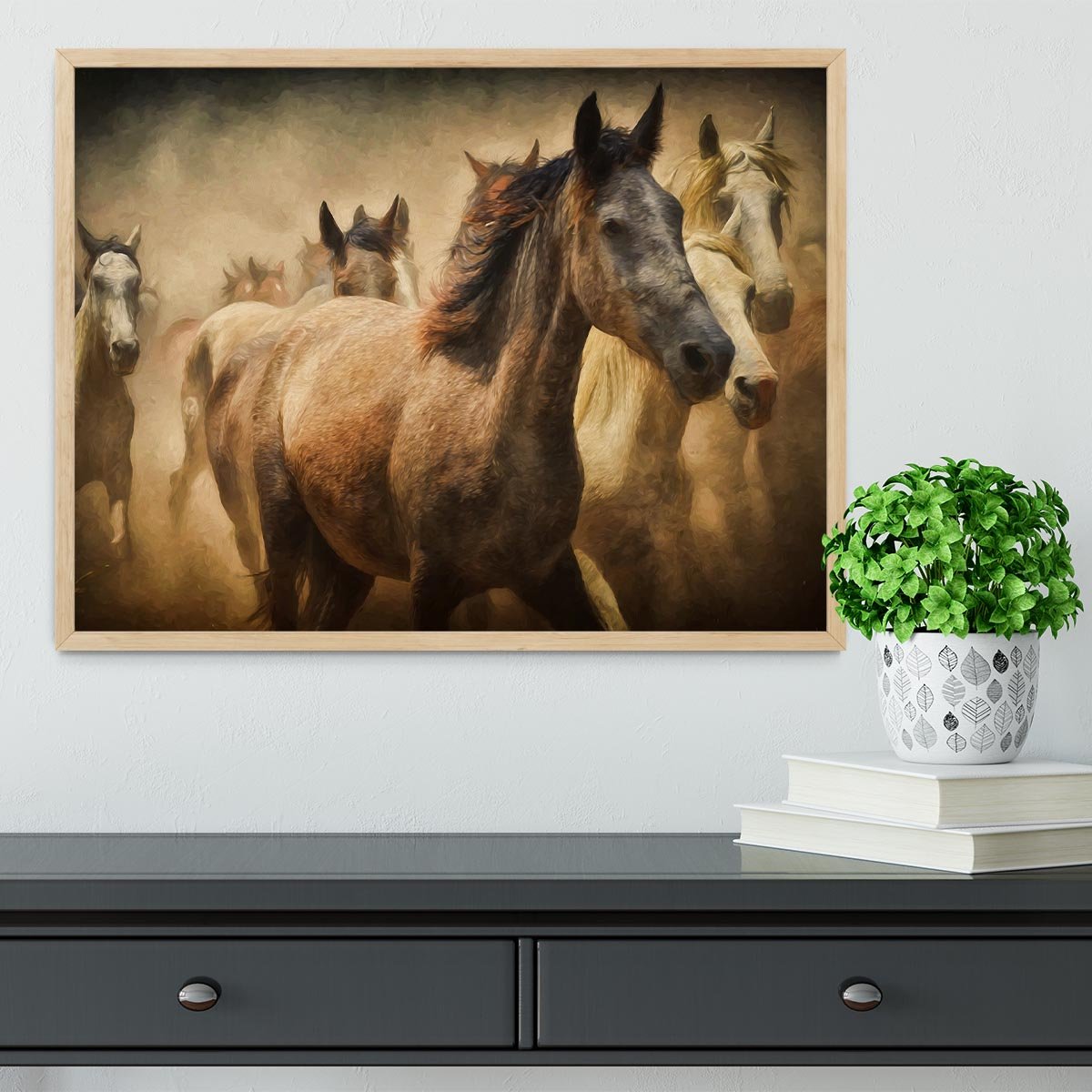 Running Horses Framed Print - Canvas Art Rocks - 4