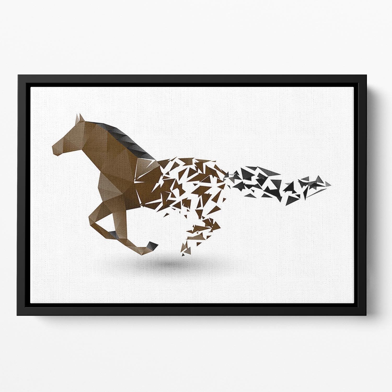 Running horse from the collapsing grounds Floating Framed Canvas - Canvas Art Rocks - 2