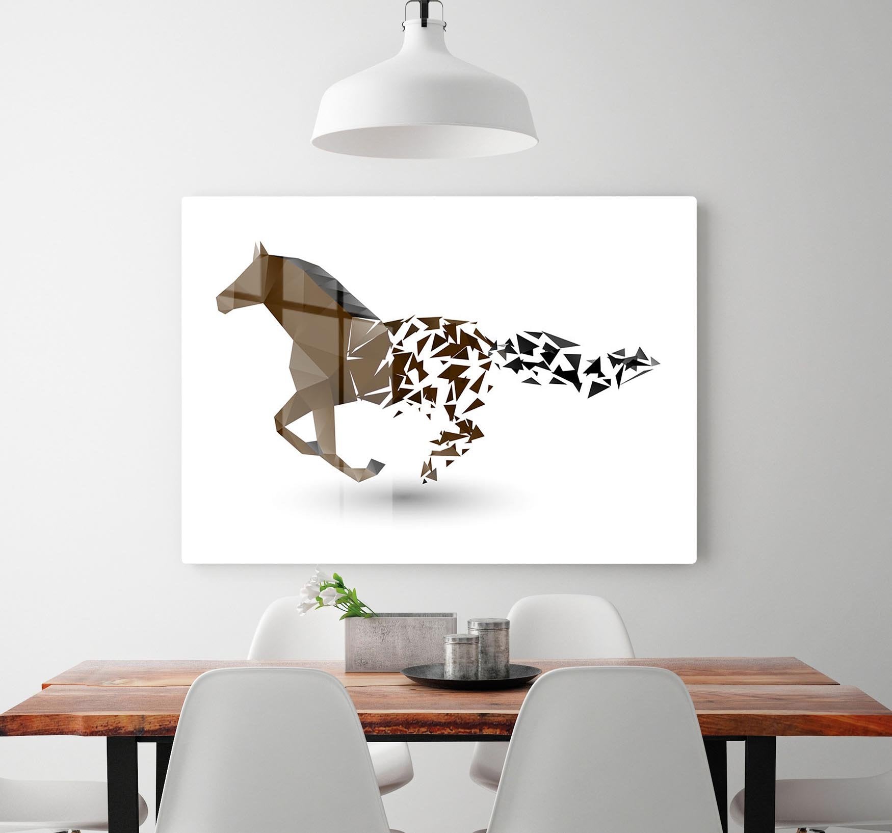 Running horse from the collapsing grounds HD Metal Print - Canvas Art Rocks - 2
