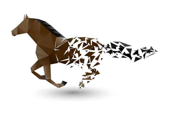 Running horse from the collapsing grounds Wall Mural Wallpaper