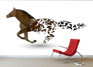 Running horse from the collapsing grounds Wall Mural Wallpaper - Canvas Art Rocks - 2
