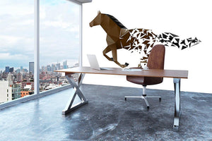 Running horse from the collapsing grounds Wall Mural Wallpaper - Canvas Art Rocks - 3