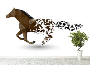 Running horse from the collapsing grounds Wall Mural Wallpaper - Canvas Art Rocks - 4