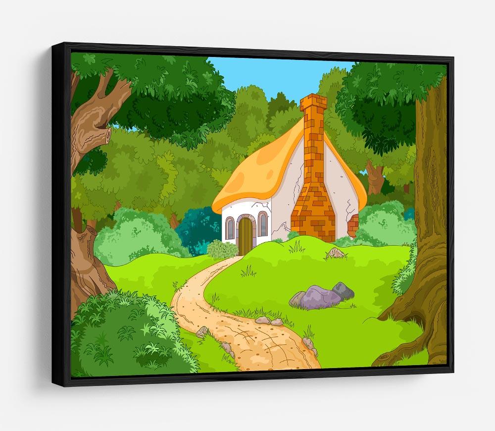 Rural Cartoon Forest Cabin Landscape HD Metal Print