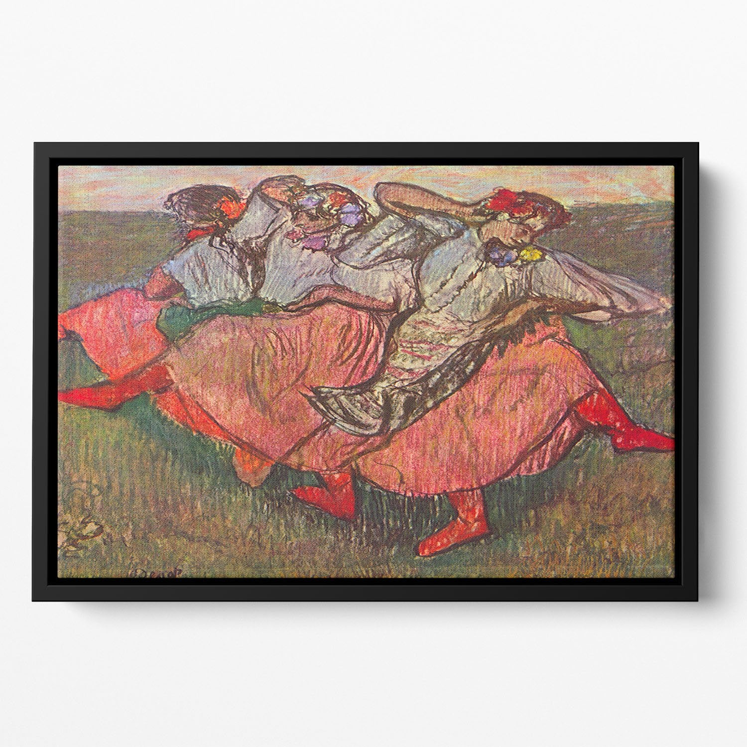 Russian Dancers by Degas Floating Framed Canvas