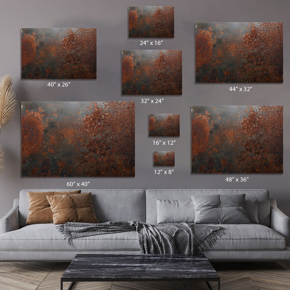 Rusted metal background Canvas Print or Poster