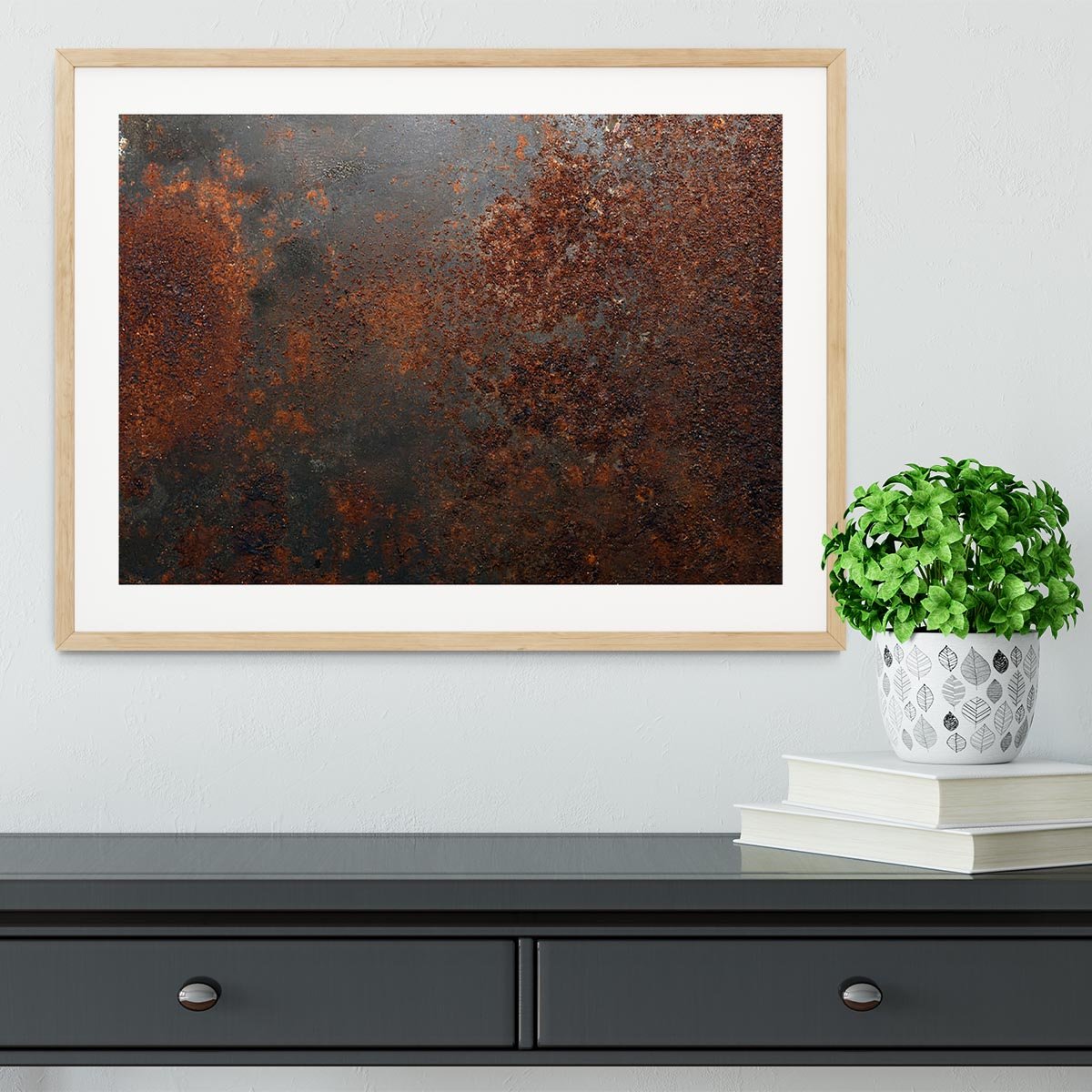 Rusted metal background Framed Print - Canvas Art Rocks - 3