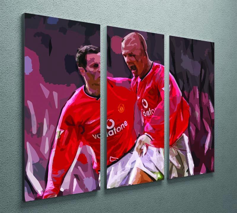 Ryan Giggs and David Beckham 3 Split Panel Canvas Print - Canvas Art Rocks - 2