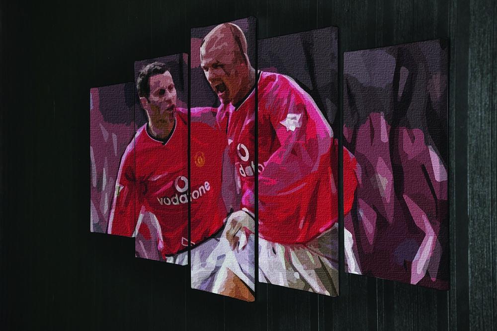 Ryan Giggs and David Beckham 5 Split Panel Canvas - Canvas Art Rocks - 2