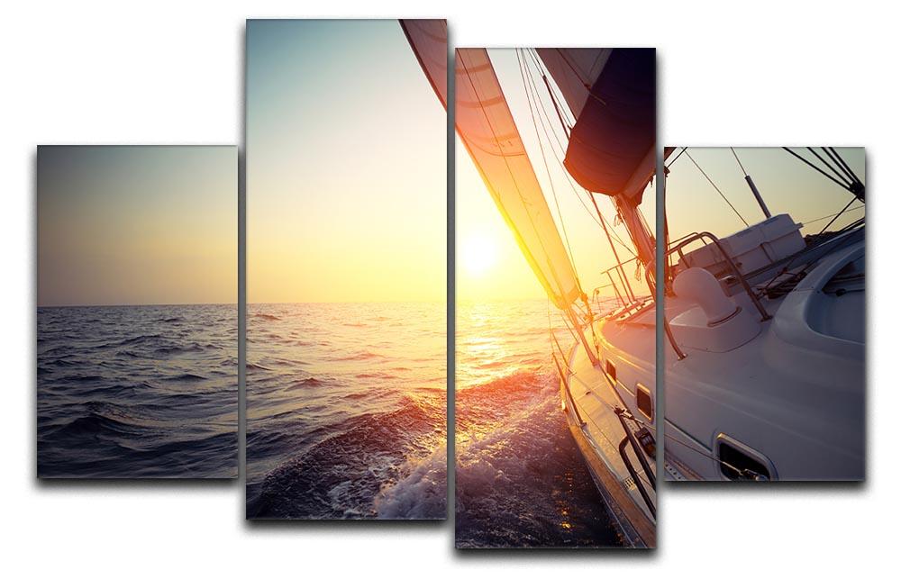 Sail boat gliding 4 Split Panel Canvas  - Canvas Art Rocks - 1