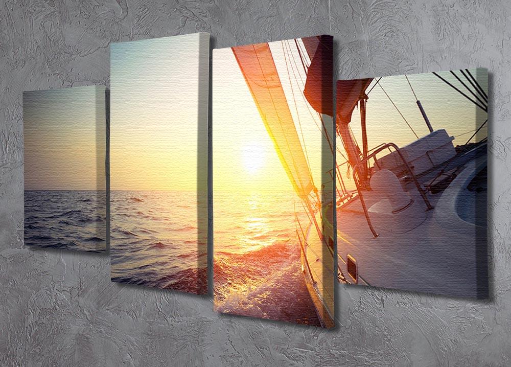 Sail boat gliding 4 Split Panel Canvas  - Canvas Art Rocks - 2
