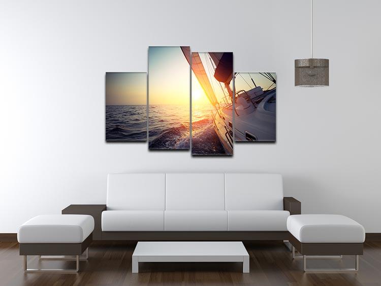 Sail boat gliding 4 Split Panel Canvas  - Canvas Art Rocks - 3