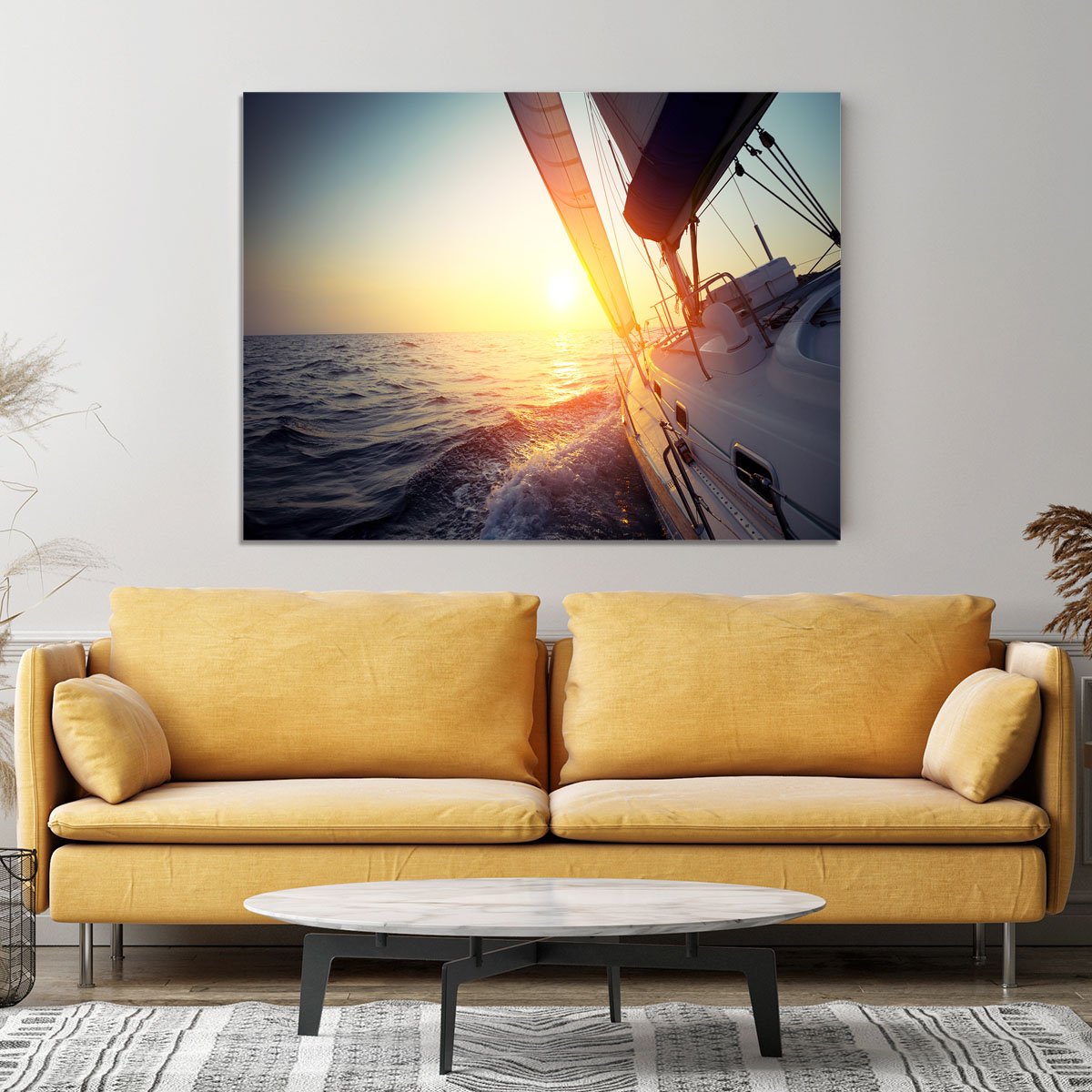 Sail boat gliding Canvas Print or Poster
