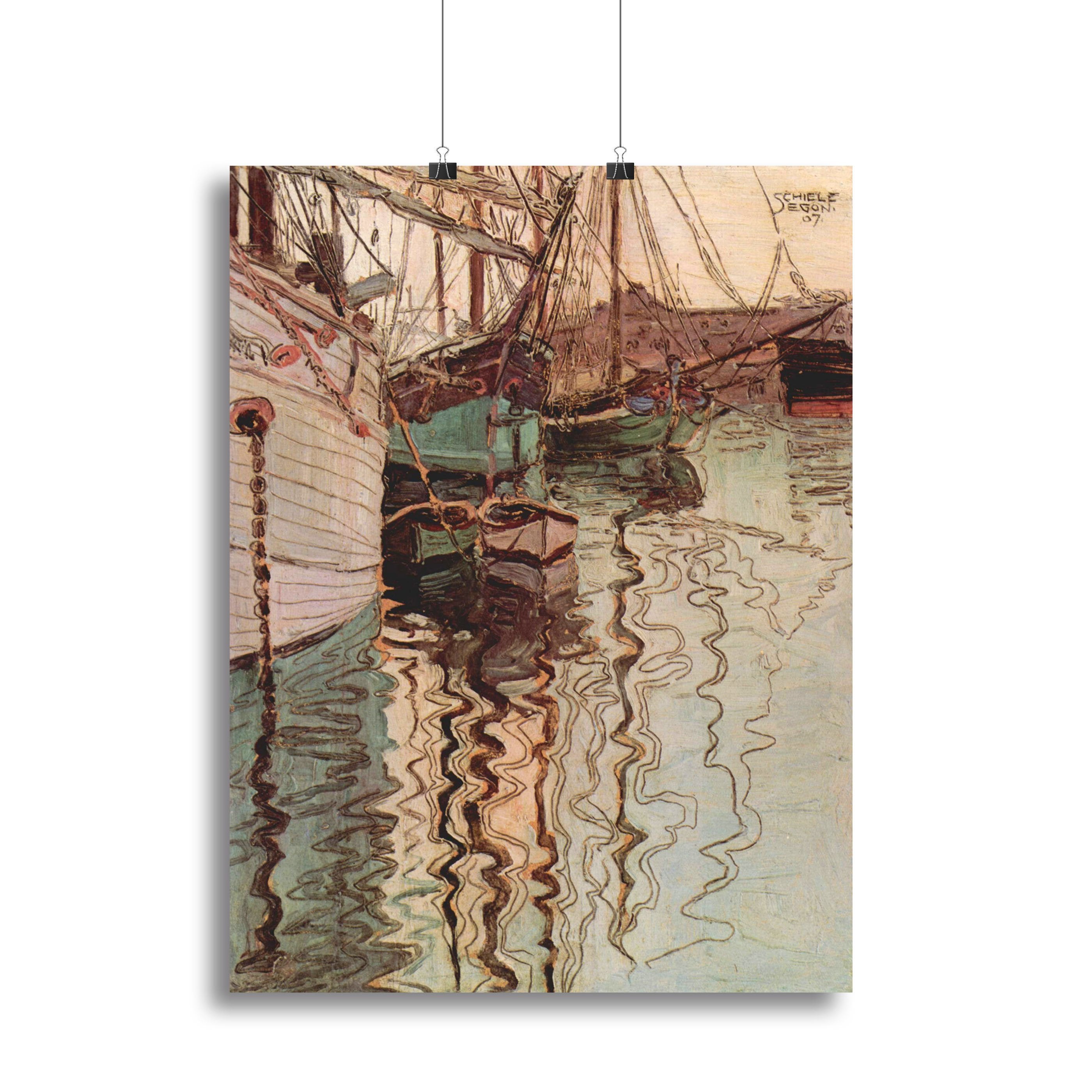 Sailboats in wellenbewegtem water The port of Trieste by Egon Schiele Canvas Print or Poster