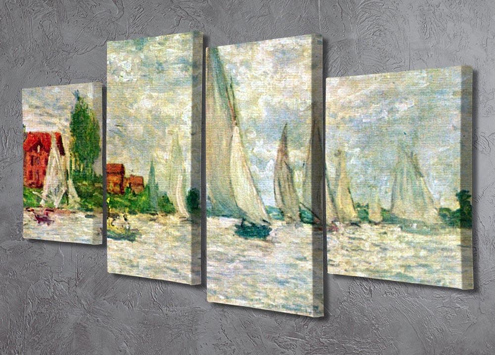 Sailboats regatta in Argenteuil by Monet 4 Split Panel Canvas - Canvas Art Rocks - 2