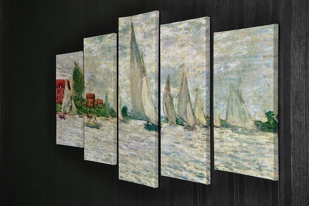 Sailboats regatta in Argenteuil by Monet 5 Split Panel Canvas - Canvas Art Rocks - 2