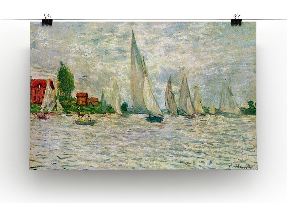 Sailboats regatta in Argenteuil by Monet Canvas Print & Poster - Canvas Art Rocks - 2