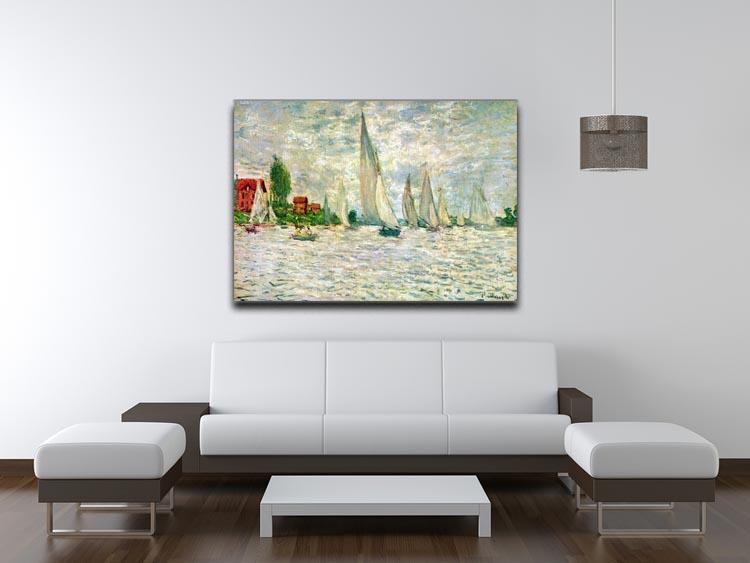 Sailboats regatta in Argenteuil by Monet Canvas Print & Poster - Canvas Art Rocks - 4