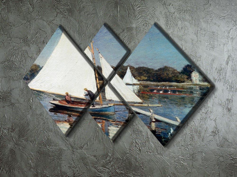 Sailing At Argenteuil 2 by Monet 4 Square Multi Panel Canvas - Canvas Art Rocks - 2