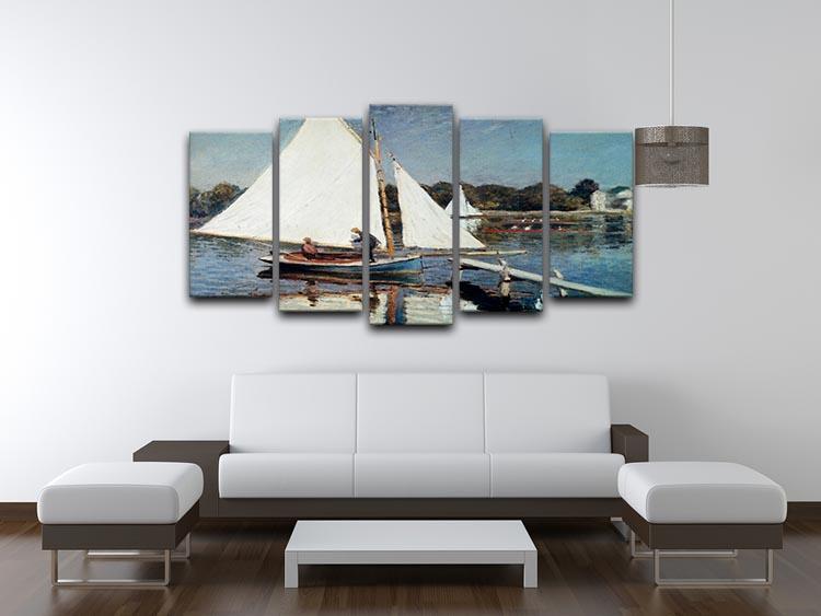 Sailing At Argenteuil 2 by Monet 5 Split Panel Canvas - Canvas Art Rocks - 3