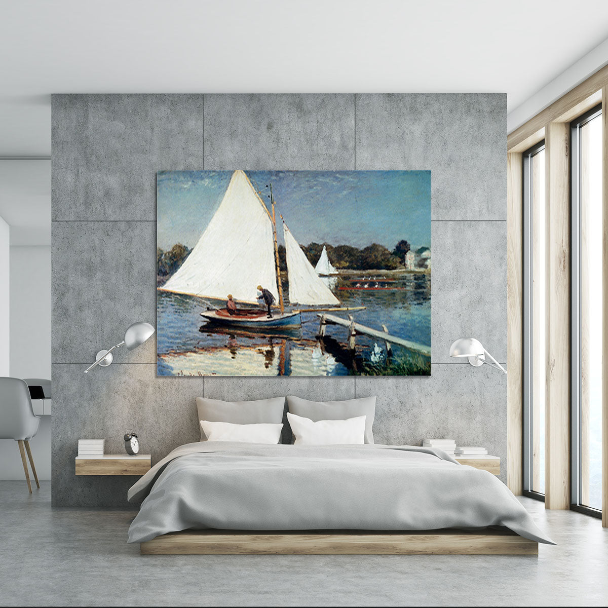 Sailing At Argenteuil 2 by Monet Canvas Print or Poster - Canvas Art Rocks - 5
