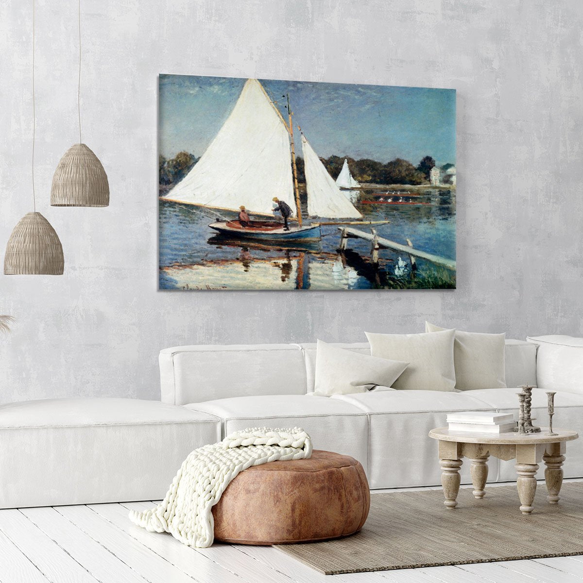 Sailing At Argenteuil 2 by Monet Canvas Print or Poster
