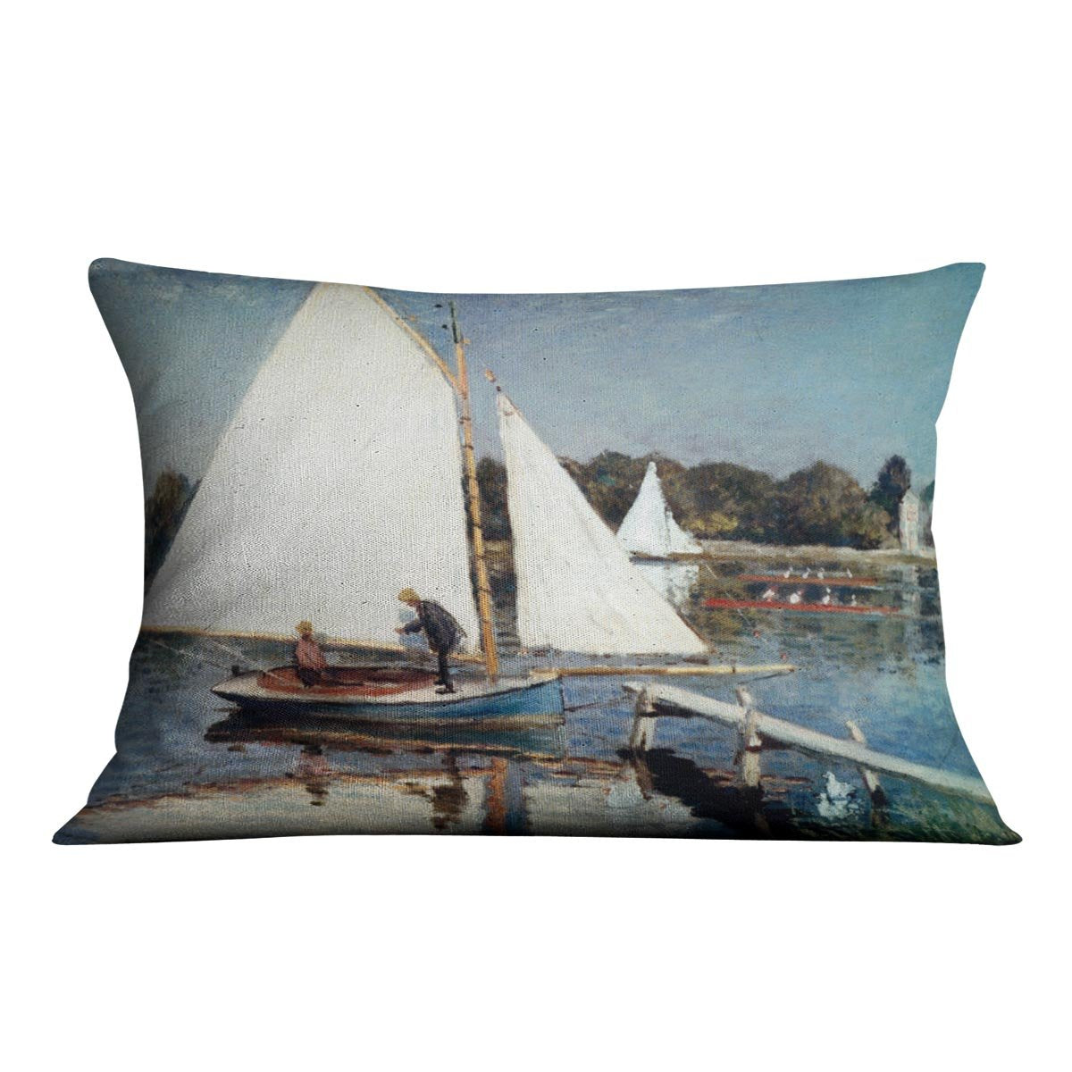 Sailing At Argenteuil 2 by Monet Throw Pillow