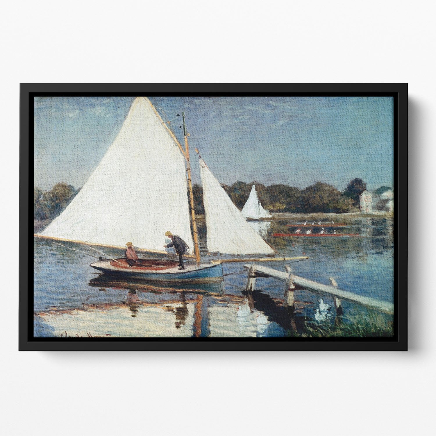 Sailing At Argenteuil 2 by Monet Floating Framed Canvas