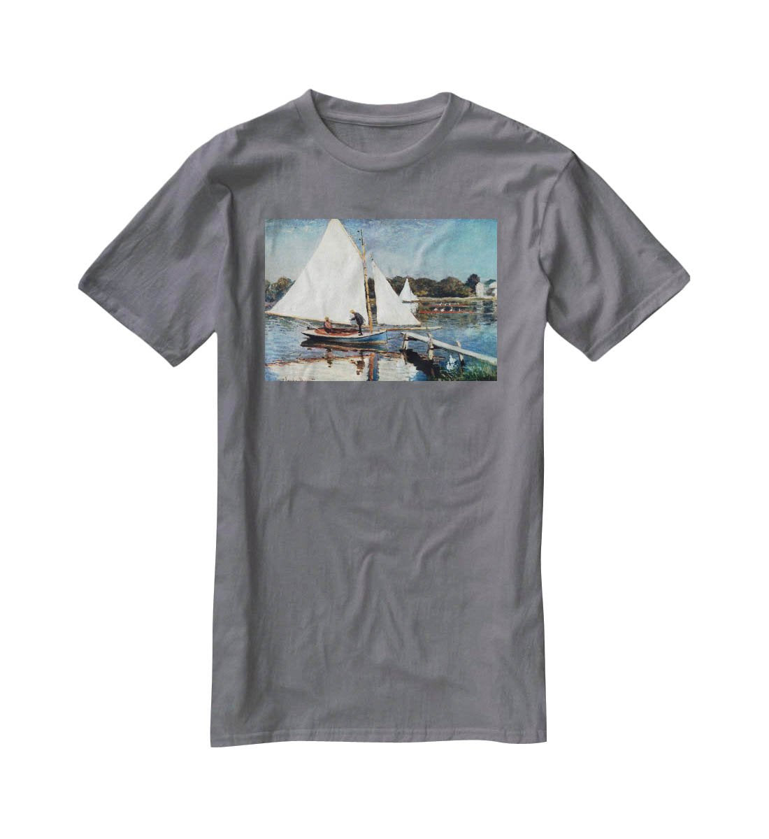 Sailing At Argenteuil 2 by Monet T-Shirt - Canvas Art Rocks - 3