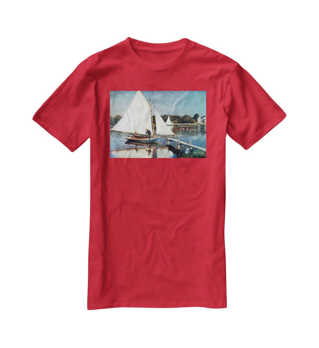 Sailing At Argenteuil 2 by Monet T-Shirt - Canvas Art Rocks - 4