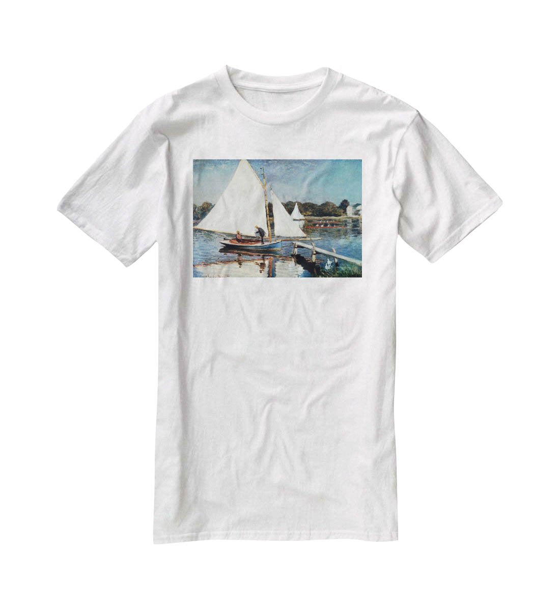 Sailing At Argenteuil 2 by Monet T-Shirt - Canvas Art Rocks - 5