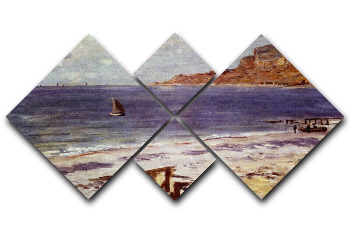 Sailing At Sainte Adresse by Monet 4 Square Multi Panel Canvas  - Canvas Art Rocks - 1