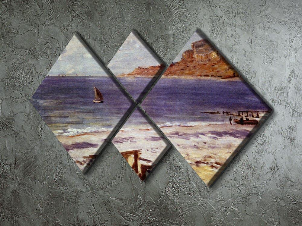 Sailing At Sainte Adresse by Monet 4 Square Multi Panel Canvas - Canvas Art Rocks - 2