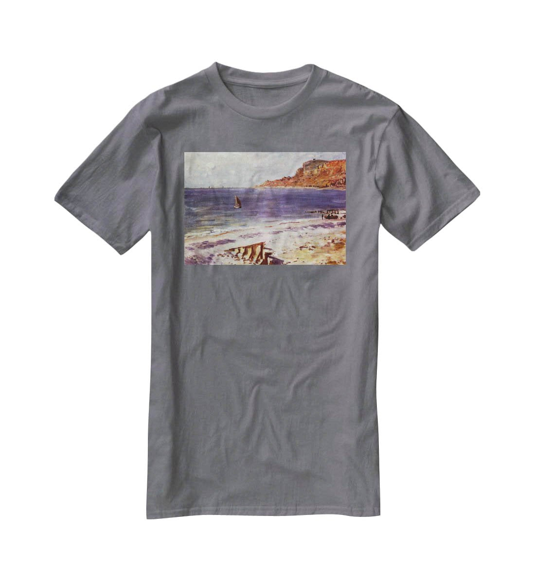 Sailing At Sainte Adresse by Monet T-Shirt - Canvas Art Rocks - 3