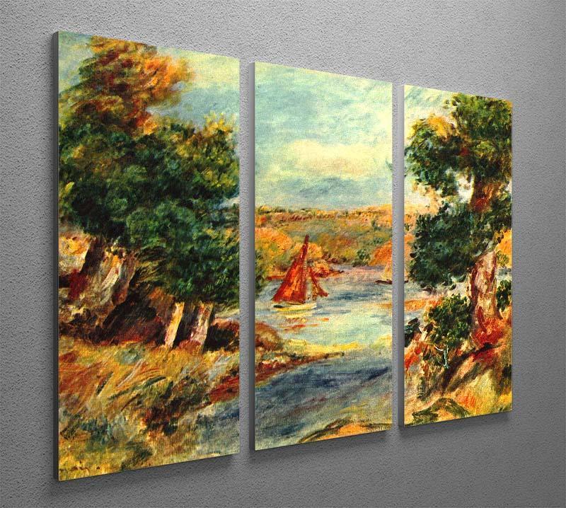 Sailing boats in Cagnes by Renoir 3 Split Panel Canvas Print - Canvas Art Rocks - 2