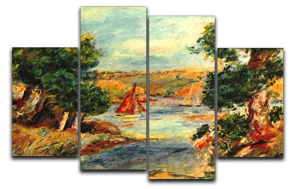 Sailing boats in Cagnes by Renoir 4 Split Panel Canvas  - Canvas Art Rocks - 1