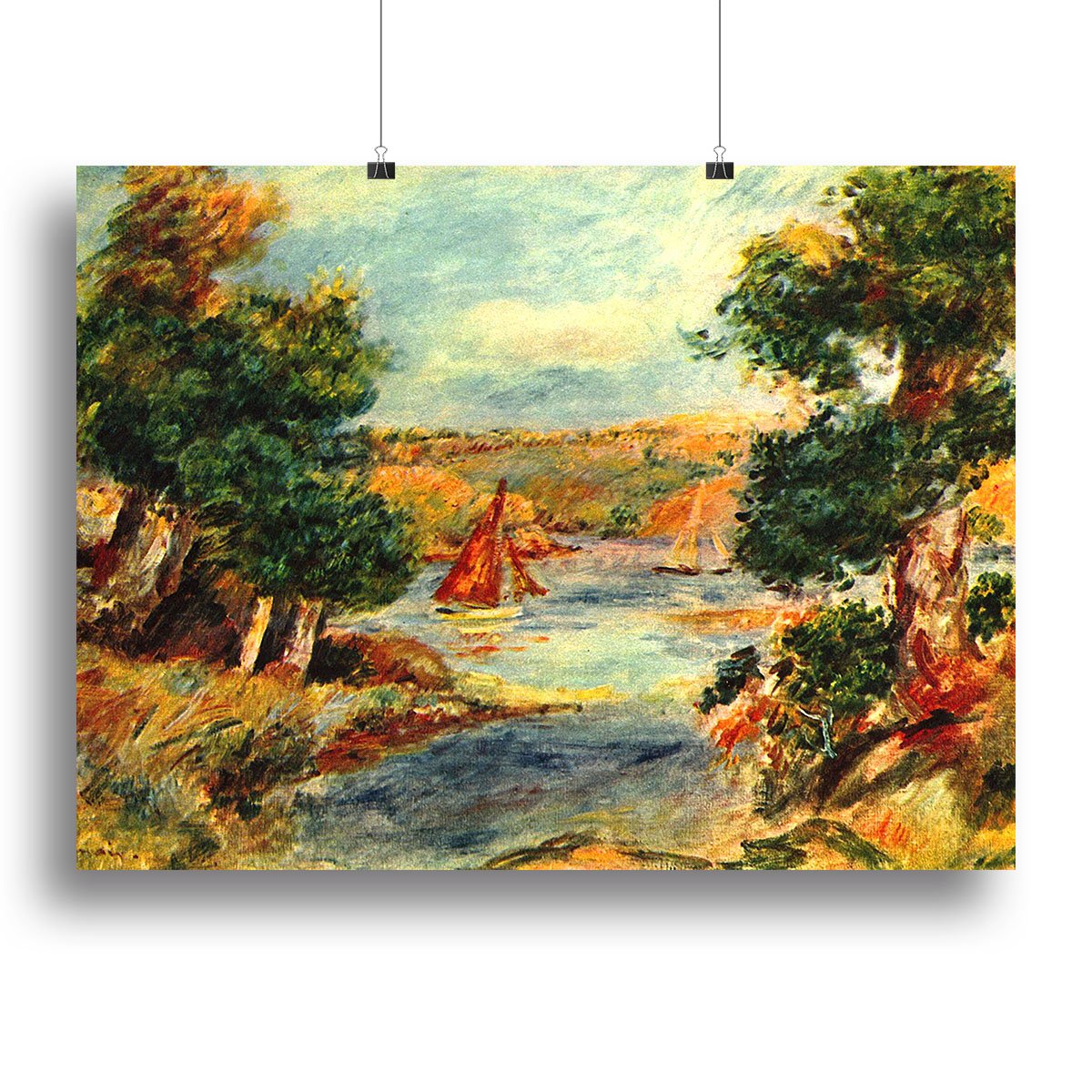 Sailing boats in Cagnes by Renoir Canvas Print or Poster