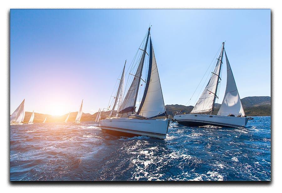 Sailing in the wind through the waves at the Sea Canvas Print or Poster  - Canvas Art Rocks - 1