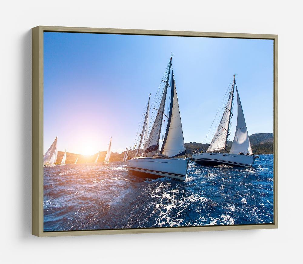 Sailing in the wind through the waves at the Sea HD Metal Print