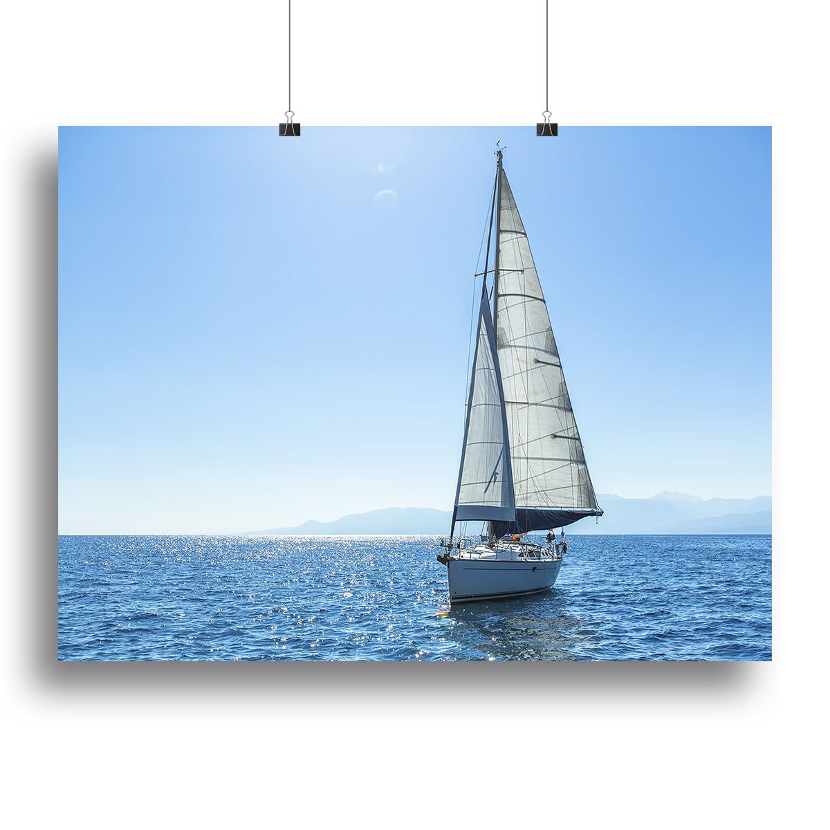 Sailing ship yachts with white sails Canvas Print or Poster