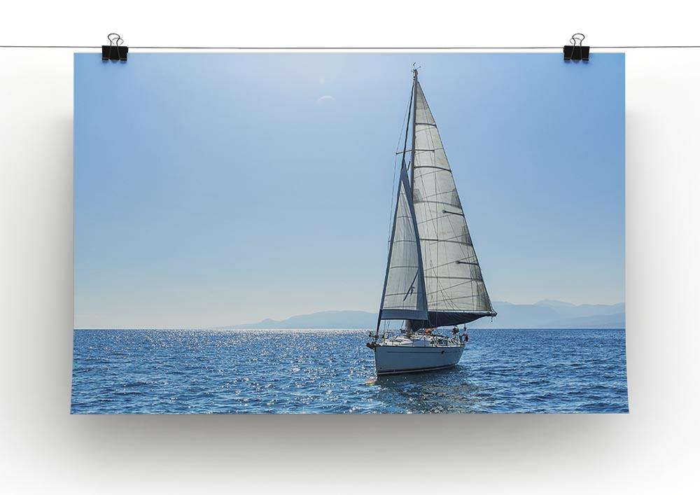 Sailing ship yachts with white sails Canvas Print or Poster - Canvas Art Rocks - 2