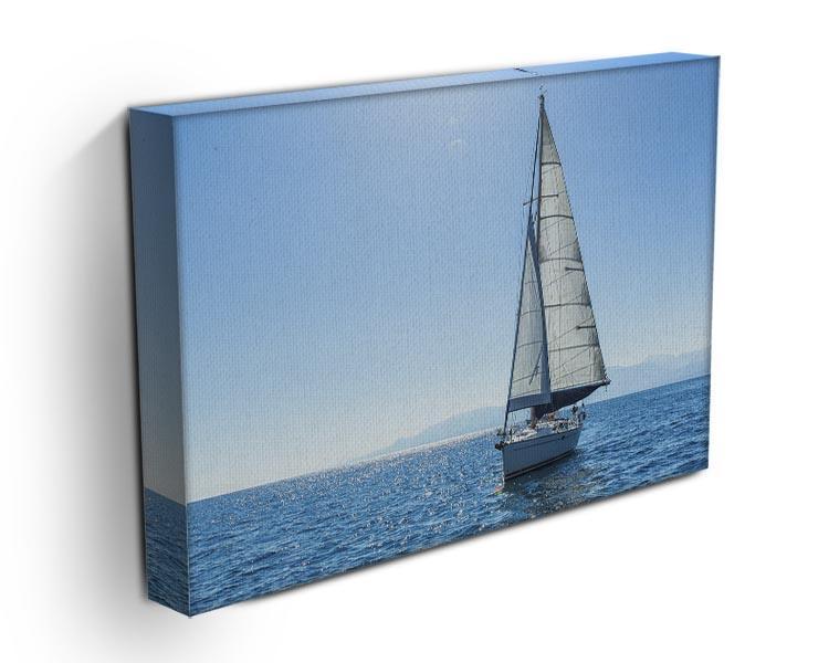 Sailing ship yachts with white sails Canvas Print or Poster - Canvas Art Rocks - 3
